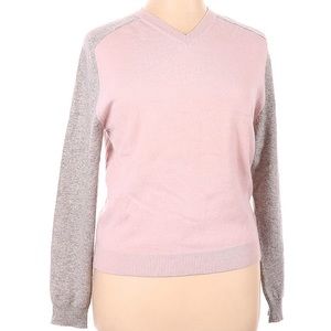 Brunello Cucinelli Size XL Pullover Pink Grey Cashmere Sweater
